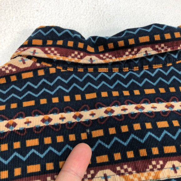 Roark Shirt Men's M Multicolor Aztec Flannel 100% Cotton Pocket Logo Button Down - Picture 14 of 16